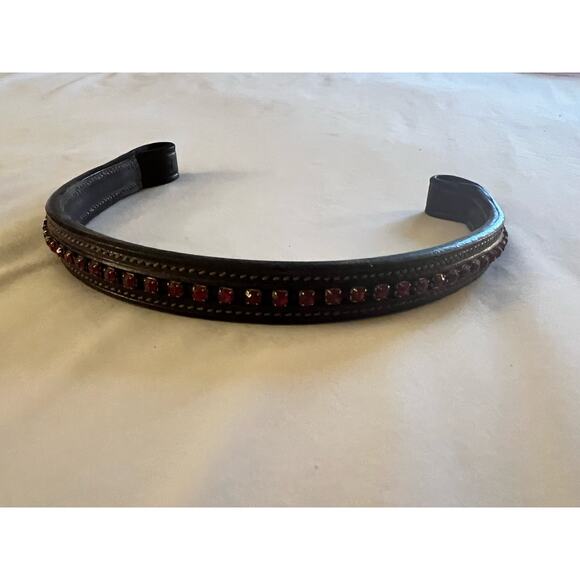 English Bridle brow band red gems - Picture 7 of 7
